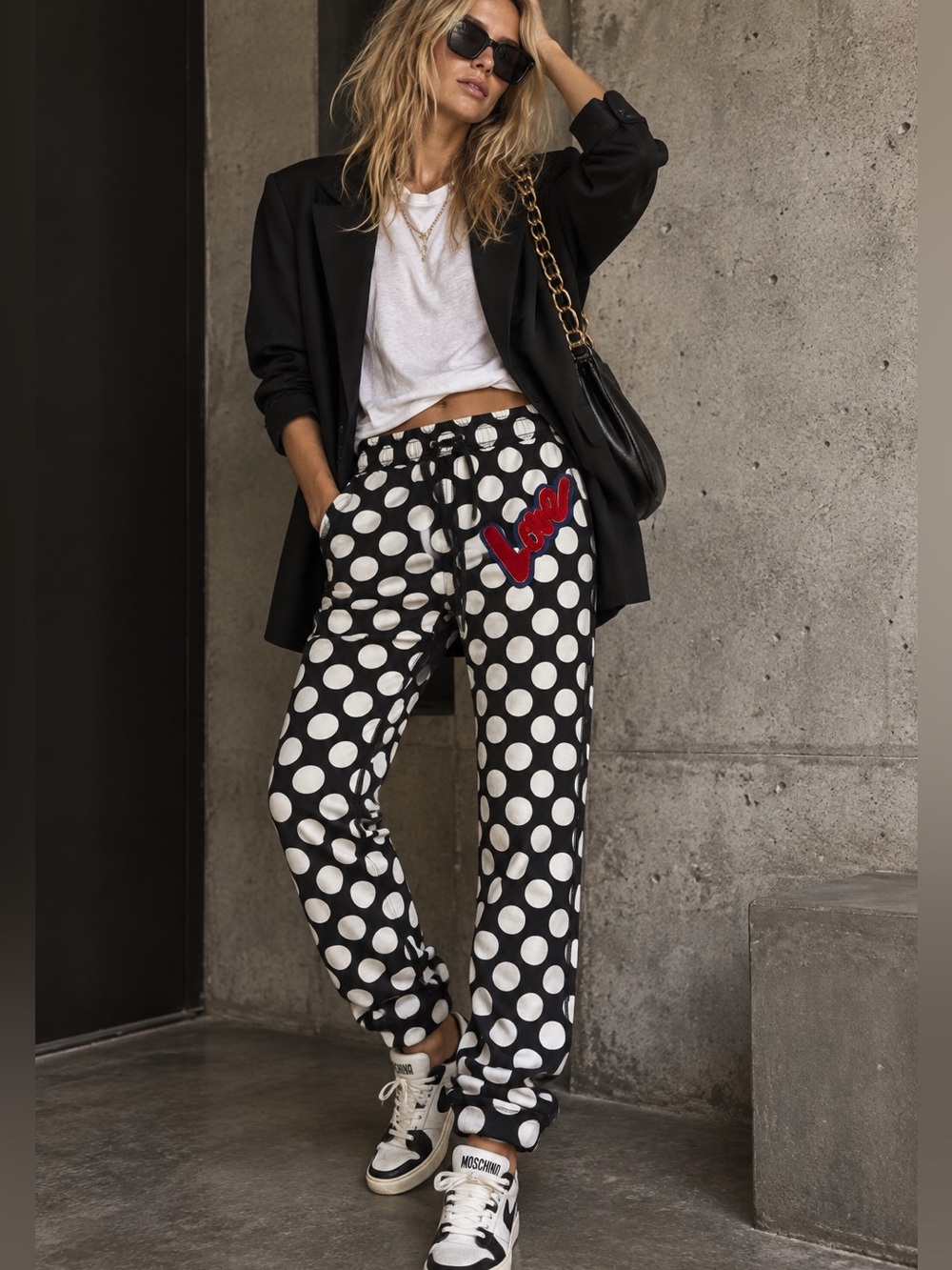 Love Moschino Polka Dot Sweatpants Joggers